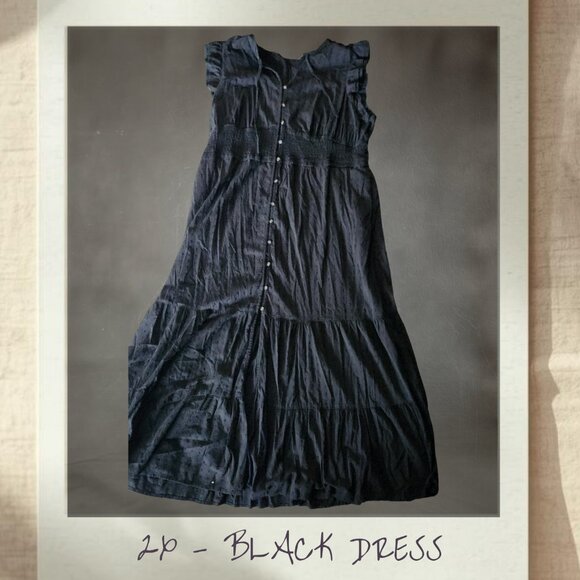 Sonoma Black Button Front Midi Dress | Size 2X - Picture 1 of 4